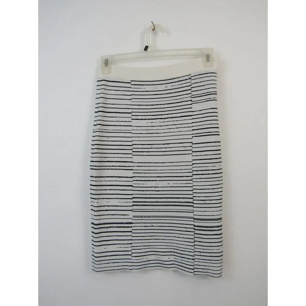 A.L.C. Medium Lyons Rayon-Blend Skirt in Black White Pencil Professional Wear